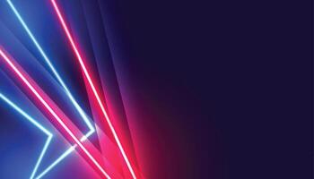 luminous glowing laser background with neon effect vector