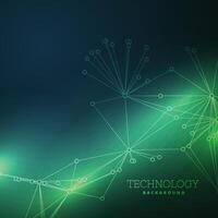 lines wire on green technology background vector