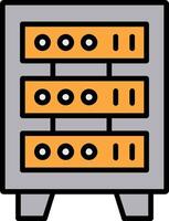 Server Rack Line Filled Icon vector