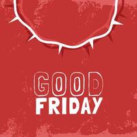 grungy style good friday cultural background with crown design vector