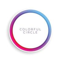 minimal style colorful round shape frame background design vector