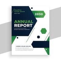 modern corporate annual report flyer on geometric style vector