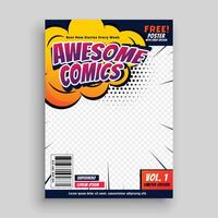 awesome comic book cover page design template vector
