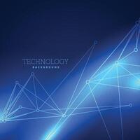 blue technology background with network lines vector