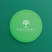 stylish natural garden tree logo icon template vector