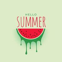 hellow summer watermelon background design vector