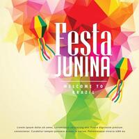 colorful festa junina greeting background vector