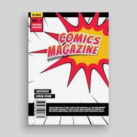 comic magazine book cover template vector