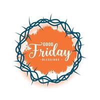 good friday or easter cultural background with crown design vector