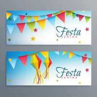 festa junina brazil festival party holiday celebration colorful banner illustration vector