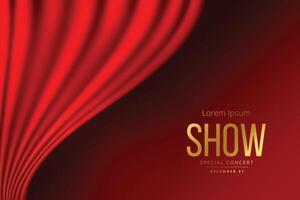 red show curtain with space for your text vector