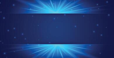glowing light flare blue backdrop with text space vector