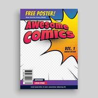 comic book cover magazine design template vector