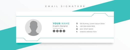 minimal style mail signature card template in horizontal layout design vector