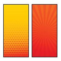 two vertical comic pages style banner design vector