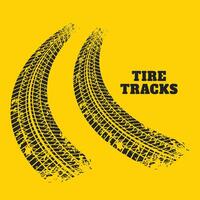 road tire track prints on yellow background vector