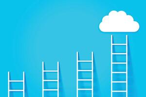 business career growth ladder background climb up the sky vector