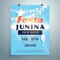 festa junina party invitation background design template vector