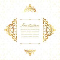 Arábica estilo dorado floral antecedentes para creando saludo tarjeta vector