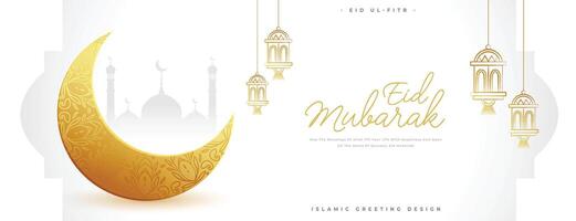 decorative eid mubarak event religious banner design vector