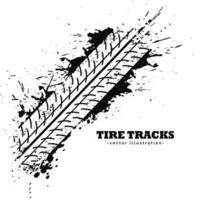 tire track impression on white background vector