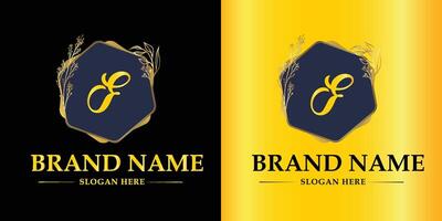 Luxury Logo With Company name in a circle. Logos for fashion, flower, beauty business. Latter F Logo . vector