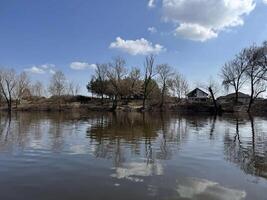 River fishing in nature in the village photo