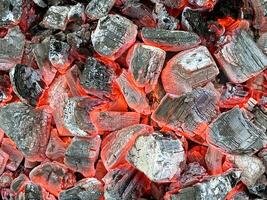 Close up view of hot coal photo