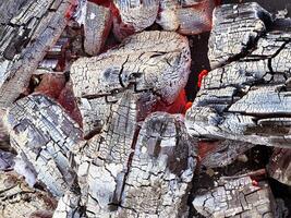 Close up view of hot coal photo