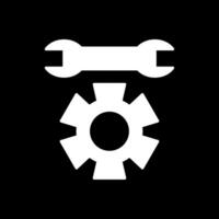 Technical Support Glyph Inverted Icon vector