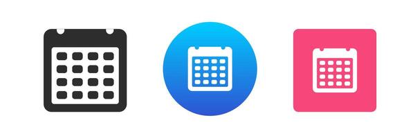 calendario mes anual agenda negocio planificador hora administración organizando icono conjunto plano vector