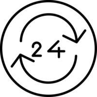 24 Hour Clock Line Icon vector