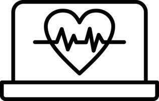 electrocardiografia línea icono vector