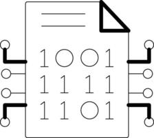 cifrado datos línea icono vector