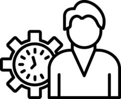 icono de línea de horas de trabajo vector