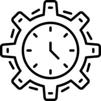 icono de la línea de gestión del tiempo vector