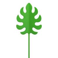 tropical verde hoja helecho herbario planta con vástago ecología botánico decoración 3d icono realista vector