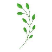 Green eco tree branch with leaves natural botanical blossom floral plant 3d icon realistic vector