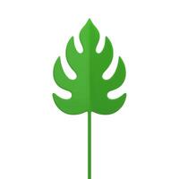 tropical verde hoja helecho herbario planta con vástago ecología botánico decoración 3d icono realista vector