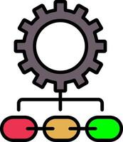 Supply Chain Management Line Filled Icon vector