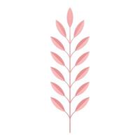 Pink tropical tree branch botanical blossom natural plant herbal fern 3d icon realistic vector