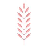 Pink tropical tree branch botanical blossom natural plant herbal fern 3d icon realistic vector