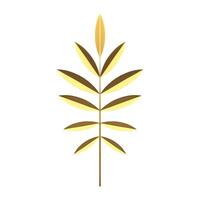 Golden tropical tree branch metallic premium floristic composition decor element 3d icon vector