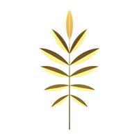 Golden tropical tree branch metallic premium floristic composition decor element 3d icon vector