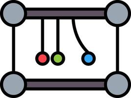 Newtons Cradle Line Filled Icon vector