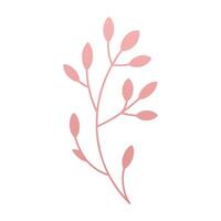 Tree branch wood stem romantic pink leaves botanical blossom design 3d icon realistic vector