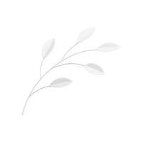 White tree branch elegant plant botanical wedding beauty decorative element 3d icon realistic vector