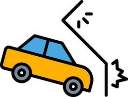 Car Crash Line Filled Icon vector