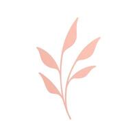 Pink tree branch with leaves wooden stem curved natural plant elegant decor element 3d icon vector