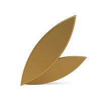 Botanical leaves golden foliage premium metallic decorative element 3d icon realistic vector